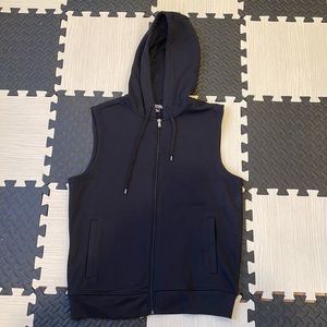 Michael Kors Mens M black sleveless sweatshirt, zip up vest
